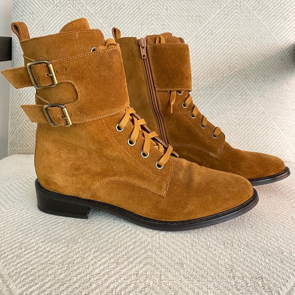 Ba&Sh Scomo Suede Combat Boots Size 8
